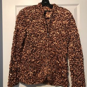 Beautiful leopard zip up top.